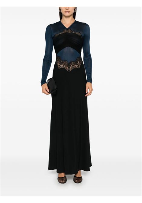 Black and blue lace-detailed maxi dress Christopher Esber - women CHRISTOPHER ESBER | 24033117BLBLK